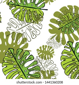 Summer tropical vector design for banner or flyer with exotic leaves.