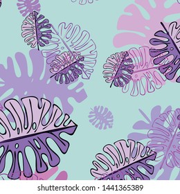 Summer tropical vector design for banner or flyer with exotic leaves.