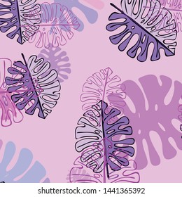 Summer tropical vector design for banner or flyer with exotic leaves.