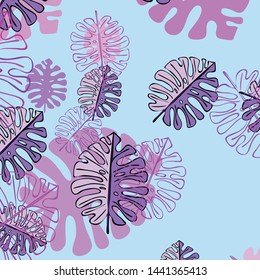 Summer tropical vector design for banner or flyer with exotic leaves.