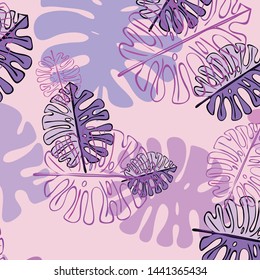 Summer tropical vector design for banner or flyer with exotic leaves.