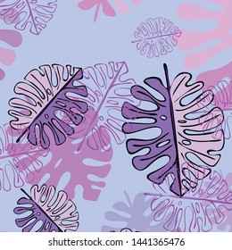 Summer tropical vector design for banner or flyer with exotic leaves.