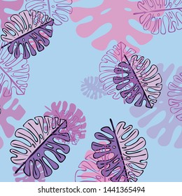 Summer tropical vector design for banner or flyer with exotic leaves.