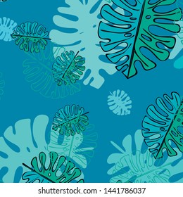 Summer tropical vector design for banner or flyer with exotic leaves.