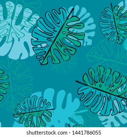 Summer tropical vector design for banner or flyer with exotic leaves.