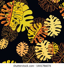 Summer tropical vector design for banner or flyer with exotic leaves.