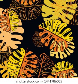 Summer tropical vector design for banner or flyer with exotic leaves.