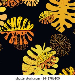 Summer tropical vector design for banner or flyer with exotic leaves.