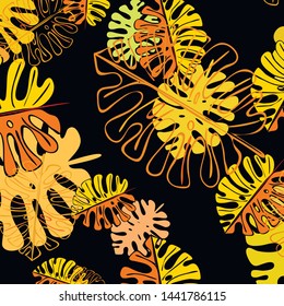 Summer tropical vector design for banner or flyer with exotic leaves.