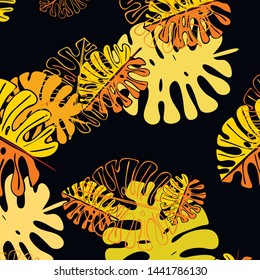Summer tropical vector design for banner or flyer with exotic leaves.