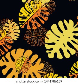 Summer tropical vector design for banner or flyer with exotic leaves.