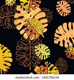 Summer tropical vector design for banner or flyer with exotic leaves.