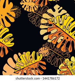 Summer tropical vector design for banner or flyer with exotic leaves.