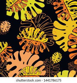 Summer tropical vector design for banner or flyer with exotic leaves.
