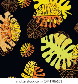 Summer tropical vector design for banner or flyer with exotic leaves.