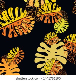 Summer tropical vector design for banner or flyer with exotic leaves.