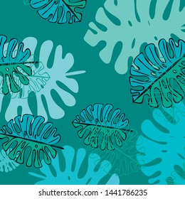 Summer tropical vector design for banner or flyer with exotic leaves.