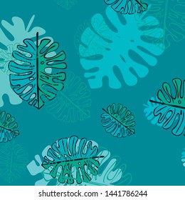 Summer tropical vector design for banner or flyer with exotic leaves.