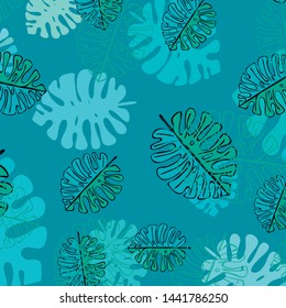 Summer tropical vector design for banner or flyer with exotic leaves.