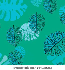 Summer tropical vector design for banner or flyer with exotic leaves.