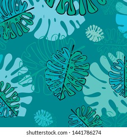 Summer tropical vector design for banner or flyer with exotic leaves.