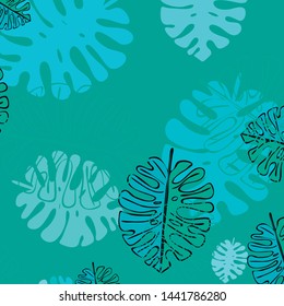 Summer tropical vector design for banner or flyer with exotic leaves.