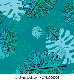 Summer tropical vector design for banner or flyer with exotic leaves.