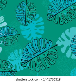 Summer tropical vector design for banner or flyer with exotic leaves.