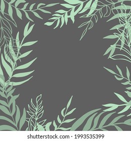 Summer tropical vector design for cards, poster or flyer with exotic palm tree leaves