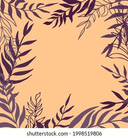 Diseño de vectores tropicales de verano para tarjetas, afiches o volantes con hojas de palma exóticas