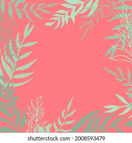 Summer tropical vector design for cards, poster or flyer with exotic palm tree leaves