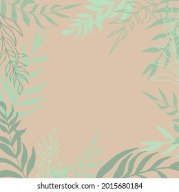 Summer tropical vector design for cards, poster or flyer with exotic palm tree leaves