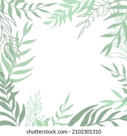 Summer tropical vector design for cards, poster or flyer with exotic palm tree leaves