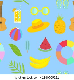 Summer tropical vector design for illustration or pattern with exotic, beach