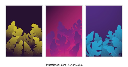 Summer Tropical Vector For Posters Or Flyers With Exotic Tropical Foliage.