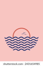 SUMMER TROPICAL VIBES pre-made poster, card