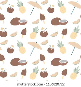 Summer tropics coconut pattern