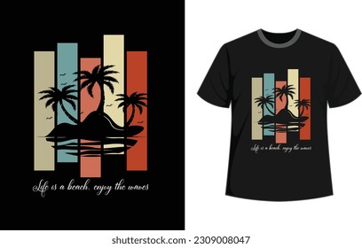 Summer t-shirt, Beach t-shirt, Summer vibe, Beach life, Summer tshirt design, Vector file ready to print. 