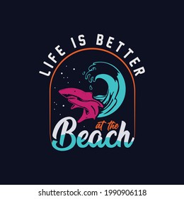 Summer T-shirt design with awesome colorful graphic and font.