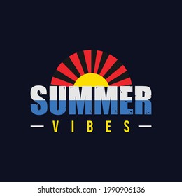Summer T-shirt design with awesome colorful graphic and font.