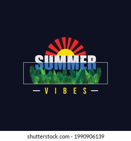 Summer T-shirt design with awesome colorful graphic and font.