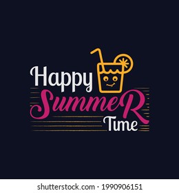Summer T-shirt design with awesome colorful graphic and font.