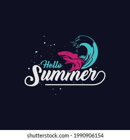 Summer T-shirt design with awesome colorful graphic and font.