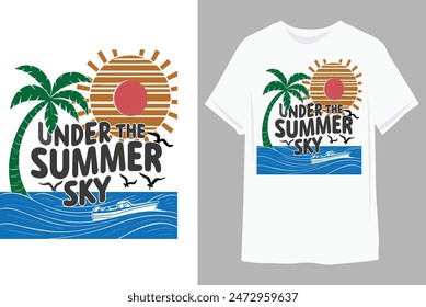 Summer t-shirt design , summer beach vacation t-shirts, summer surfing t-shirt vector design