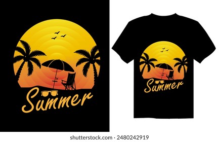 Summer t-shirt design , summer beach vacation t-shirts, summer surfing t-shirt vector design