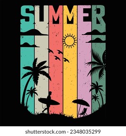 SUMMER t-shirt design (beach vibes}