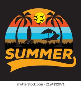 summer t-shirt design beautiful vector