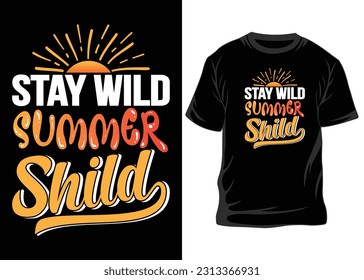 Summer t-shirt design. Best for fashion graphics, t-shirt prints, posters, stickers, Summer elements, t-shirts, and prints, Summer design, Vintage Summer, T-shirt Design.