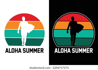 Paquete de diseño de camisetas de verano, camisetas de vacaciones de playa de verano, diseño vectorial de camisetas de surf de verano