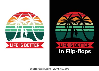 Summer t-shirt design bundle, summer beach vacation t-shirts, summer surfing t-shirt vector design